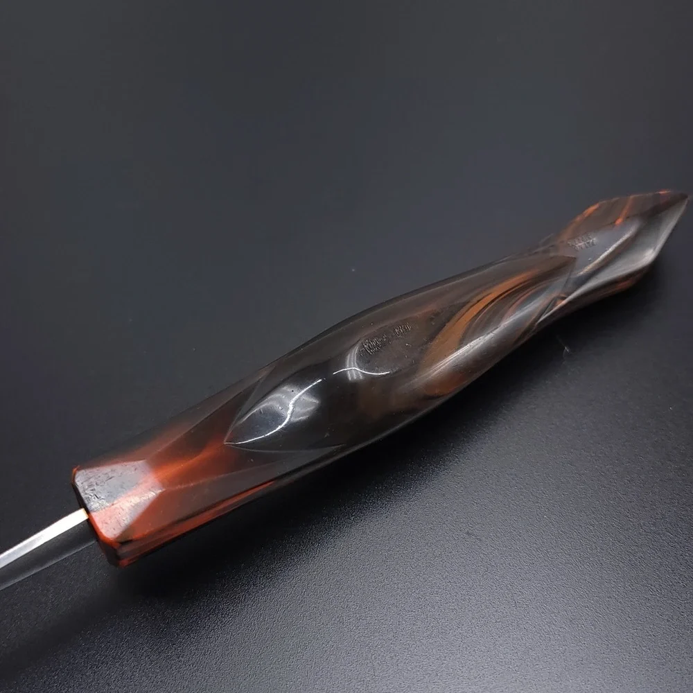 CUTCO 1727 Carving Fork Stainless‎ Steel Two Prong Orange Brown Handle USA